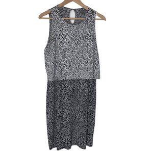 VINCE CAMUTO | Womens Abstract Two Tone Sleeveless Polka Dot Dress | Size L